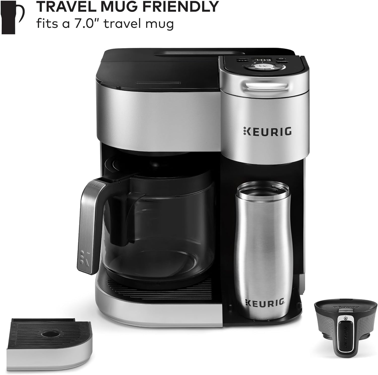 K-Duo Special Edition Coffee Maker, Single Serve K-Cup Pod and Carafe, Silver