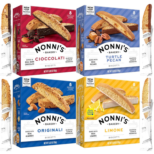 Nonni’s biscotti variety pack, Italian biscotti cookies, coffee time snack, holiday treat, individually wrapped biscotti