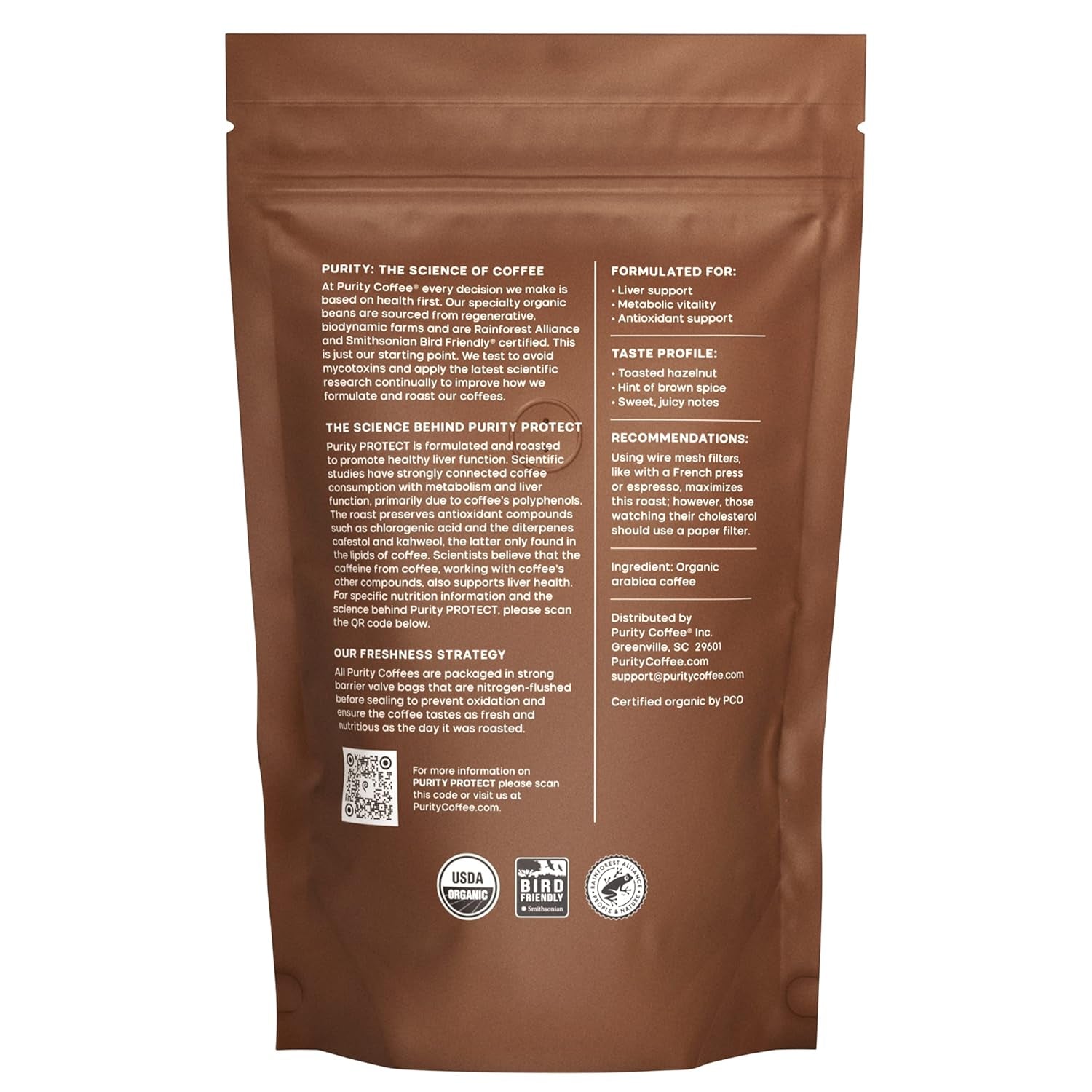 12 Oz Bag of Highest Antioxidant Light-Medium Roast USDA Organic Arabica Whole Bean Coffee, crafted to support liver health and overall wellness with a focus on purity and freshness.