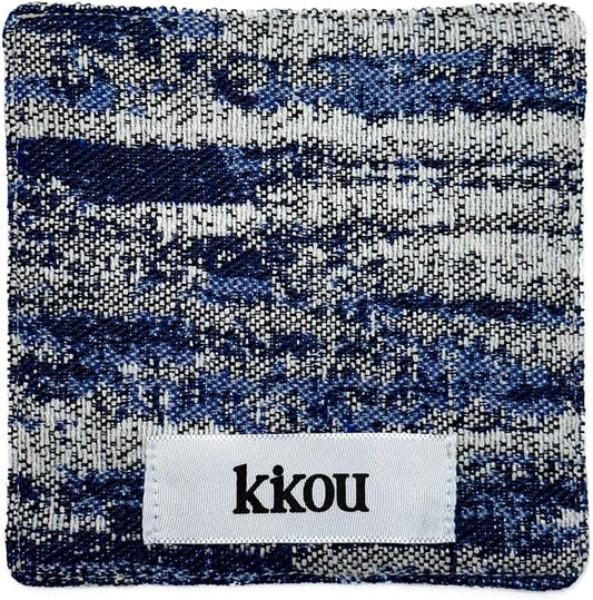 Wave and Vintage Denim Coasters, Stylish Gradient Print Fabric Drink Coasters, Dual-Sided Durable Coasters, Blue Fabric Coasters