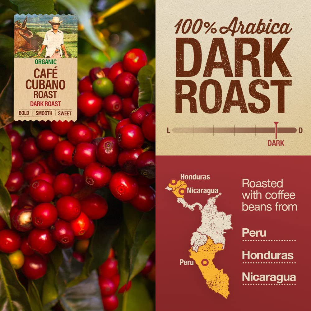 Organic cubano roast dark coffee, whole bean coffee 2lbs bag, Mayorga cuban-style dark roast, USDA organic coffee, non-GMO whole bean coffee, direct trade kosher coffee, specialty grade Arabica coffee beans, smooth dark roast coffee, low-acid Cuban coffee.