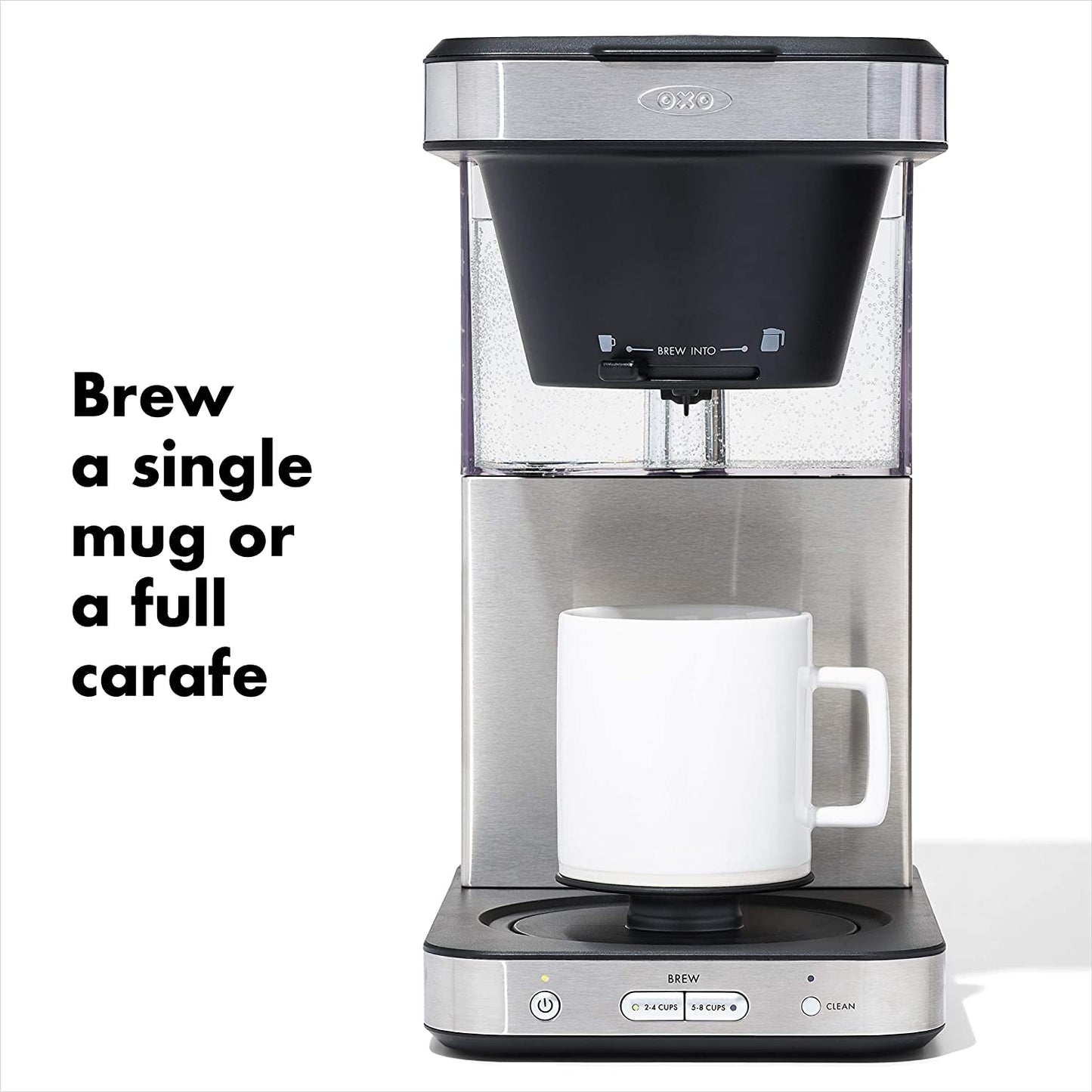 8-Cup Coffee Maker, Stainless Steel Coffee Maker, Black Coffee Maker, Specialty Coffee Association Certified Coffee Maker, BetterBrew Technology Coffee Maker, Rainmaker Shower Head Coffee Maker, Vacuum Insulated Carafe Coffee Maker, Adjustable Well Cover Coffee Maker, Single Serve Coffee Maker, OXO Brew Coffee Maker