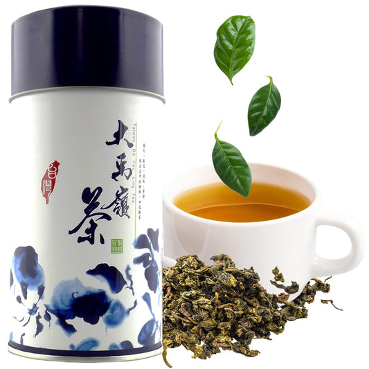 Oolong Loose Leaf Tea in Aesthetic Tin, High Mountain Oolong from Taiwan, Unsweetened Tea