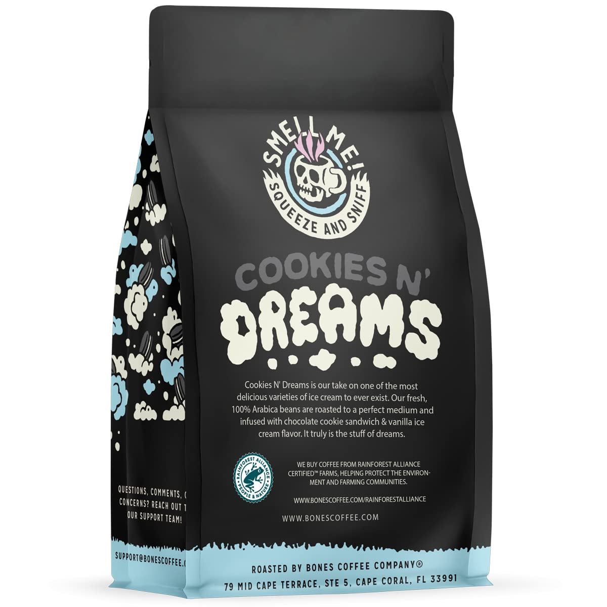 Cookies 'N Dreams Coffee Beans, Cookies & Cream Flavored Coffee, Low Acid Coffee, Arabica Coffee Beans, Medium Roast Coffee, Gourmet Coffee, Vegan Friendly Coffee, Keto Coffee