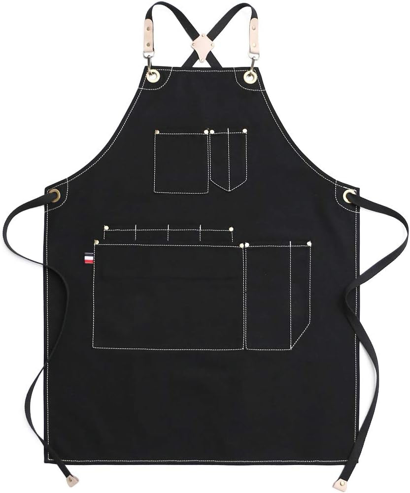 Durable Tool Apron with Cross-Back Straps for Men and Women