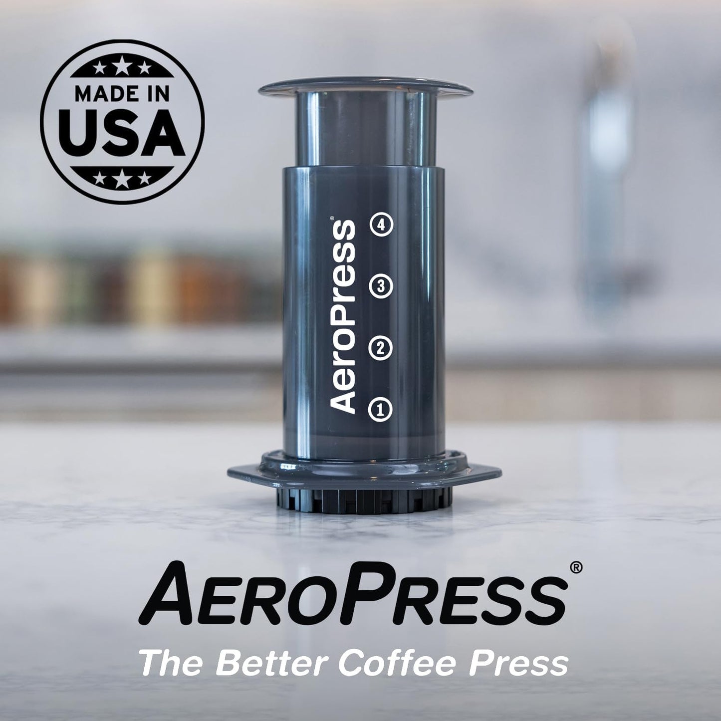 Original Coffee and Espresso-Style Maker, Portable Coffee Maker with Chamber, Plunger & Filters, Made in USA Coffee Press, Barista Level Coffee Maker, AeroPress Coffee Maker, 3-In-1 Brew Technology Coffee Press, Travel-Friendly Coffee Maker, Durable Shatterproof Coffee Press, Rich Full-Bodied Coffee Maker, Espresso-Style Coffee Maker