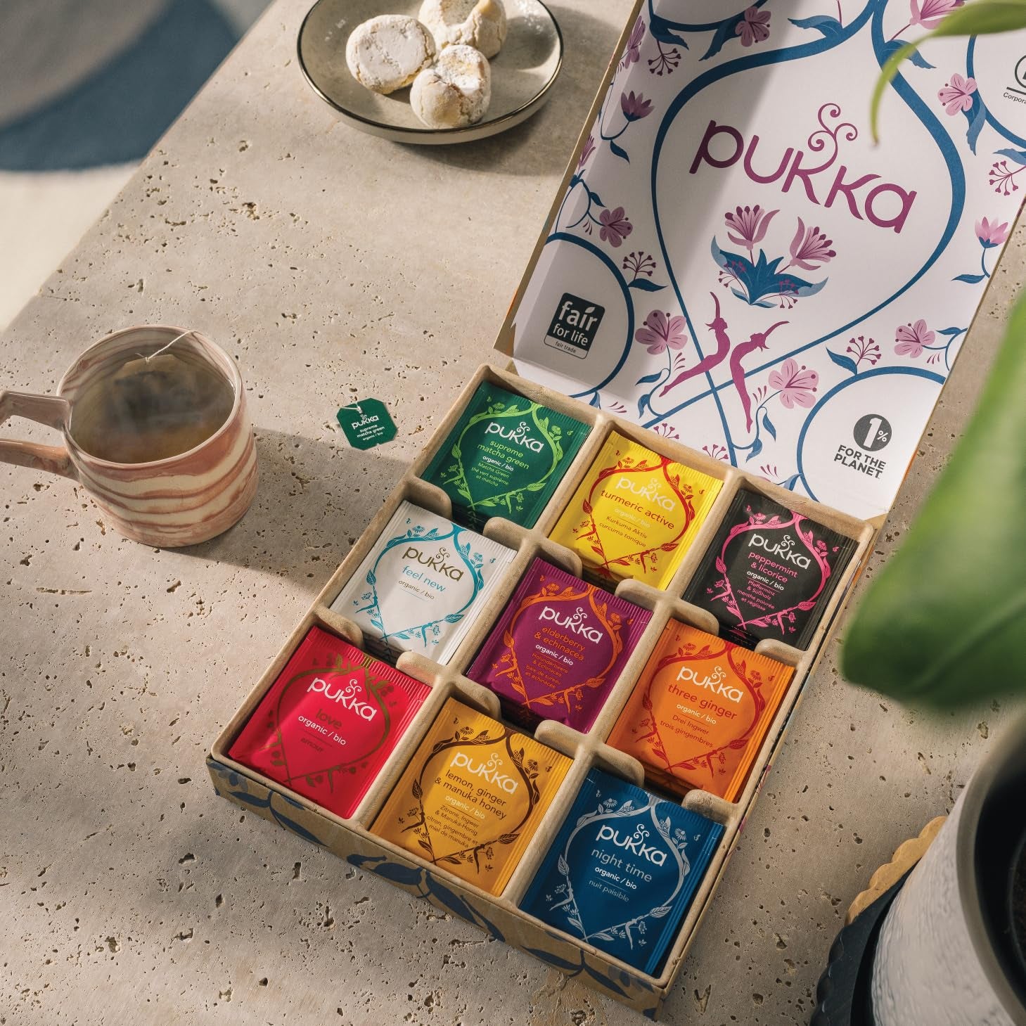 Pukka Tea Gift Box, Herbal Wellness Tea, Organic Self Care Selection, 45 Tea Bags, 9 Flavors