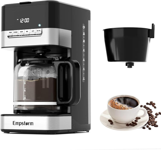 12 cup programmable coffee maker, 1000W coffee machine, fast brew coffee maker, auto shut off coffee maker, 4-hour keep warm coffee maker, anti-drip coffee machine