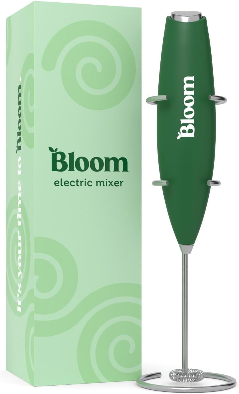 Electric milk frother, Handheld drink mixer, Stainless steel frother wand, Battery-operated frother, Bloom Nutrition milk frother, Electric matcha whisk, Protein drink mixer, Coffee foam maker, Handheld frother with whisk stand, Versatile electric mixer