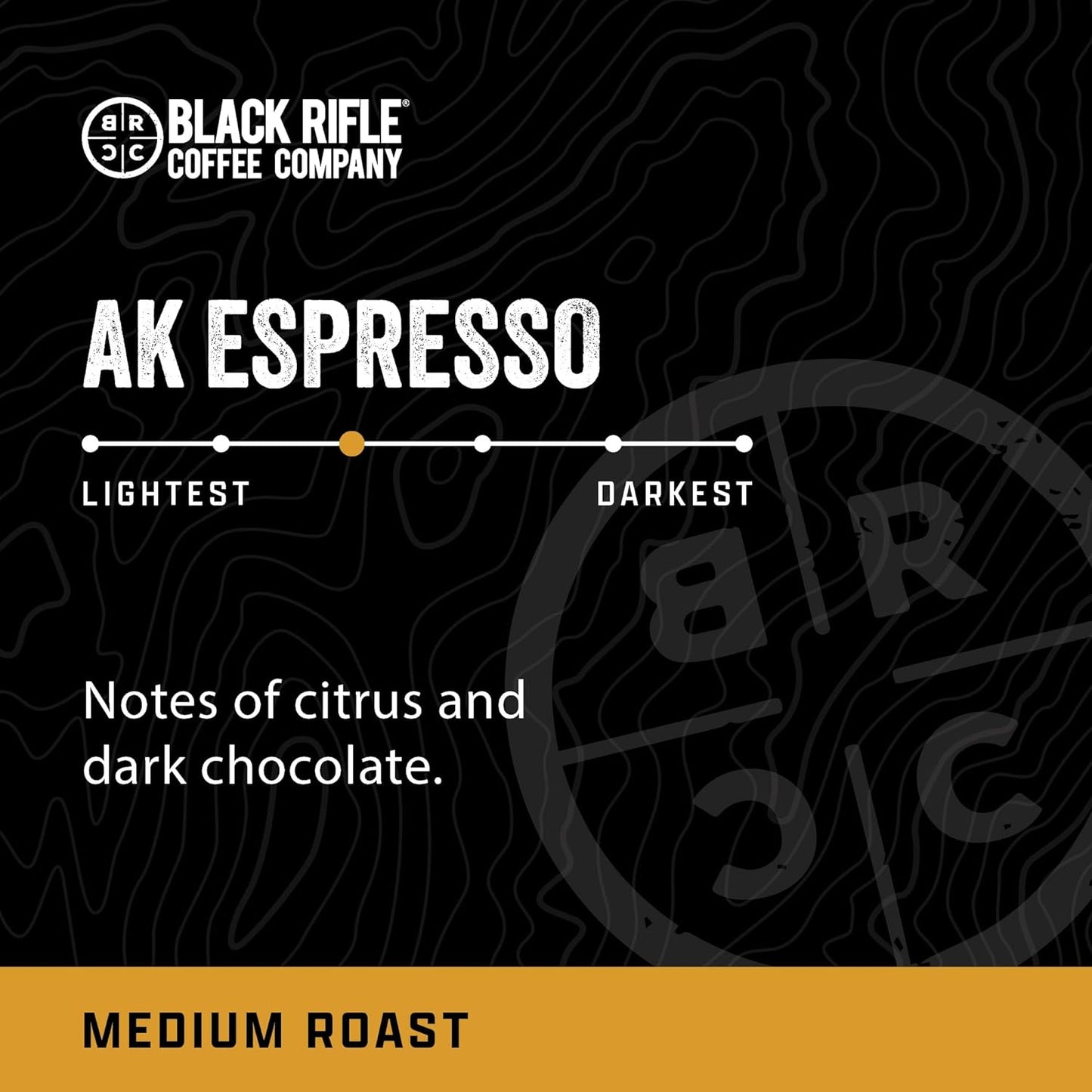 AK Espresso coffee pods, medium roast coffee pods, single serve coffee, high-quality Arabica beans, Black Rifle Coffee Company, Colombian coffee, Brazilian coffee, nutty aroma coffee, citrus dark chocolate coffee, veteran founded coffee