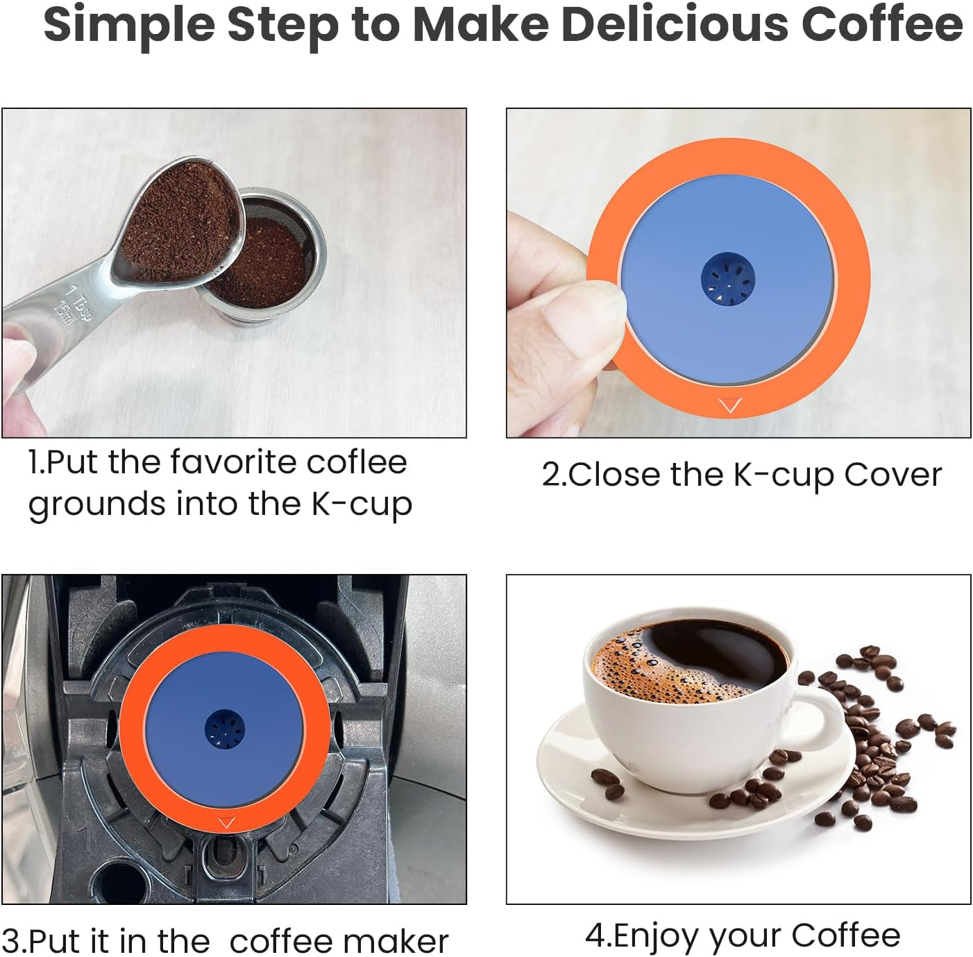 Reusable K Cups, Stainless Steel Coffee Pods, Keurig Compatible Filters, Eco-Friendly Coffee Pods, Durable K Cup Filters