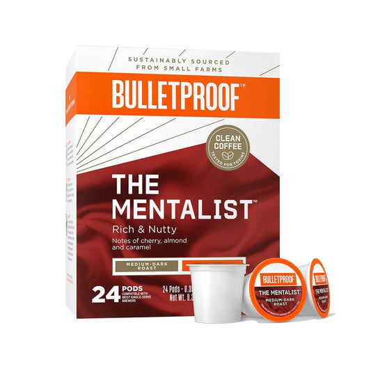 The Mentalist Coffee Pods, Medium-Dark Roast Single-Serve Pods, 100% Arabica Coffee, Clean Coffee, Rainforest Alliance Certified Coffee, Bulletproof Coffee Pods, 24 Count Coffee Pods