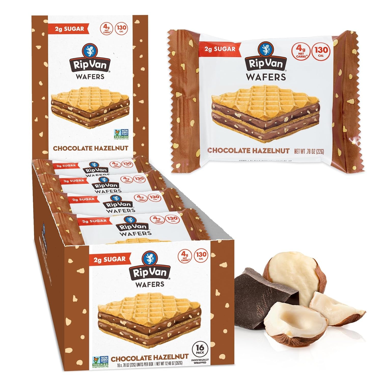 Keto Wafer Cookies, Low Carb Snacks, Healthy Chocolate Hazelnut Cookies, Vegan Low Calorie Snacks, Non-GMO Wafer Cookies, Individually Wrapped Healthy Snacks