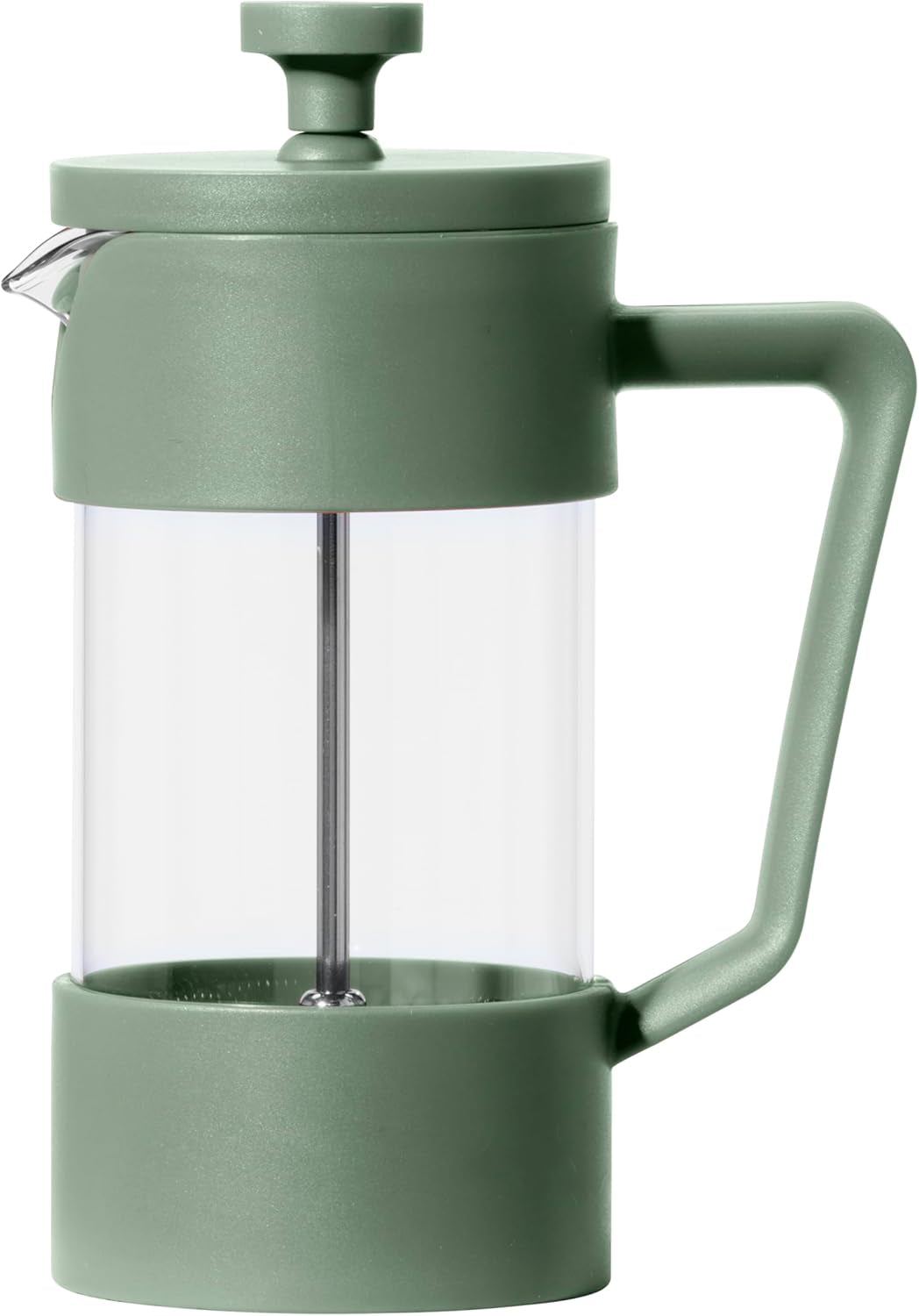 French Press Coffee Maker 12 Oz, Borosilicate Glass Coffee Press, 3 Cup Capacity French Press, Olive French Press, Single Serve Coffee Maker, Heat Resistant Glass Coffee Press, French Press for Tea, Durable French Press Coffee Maker