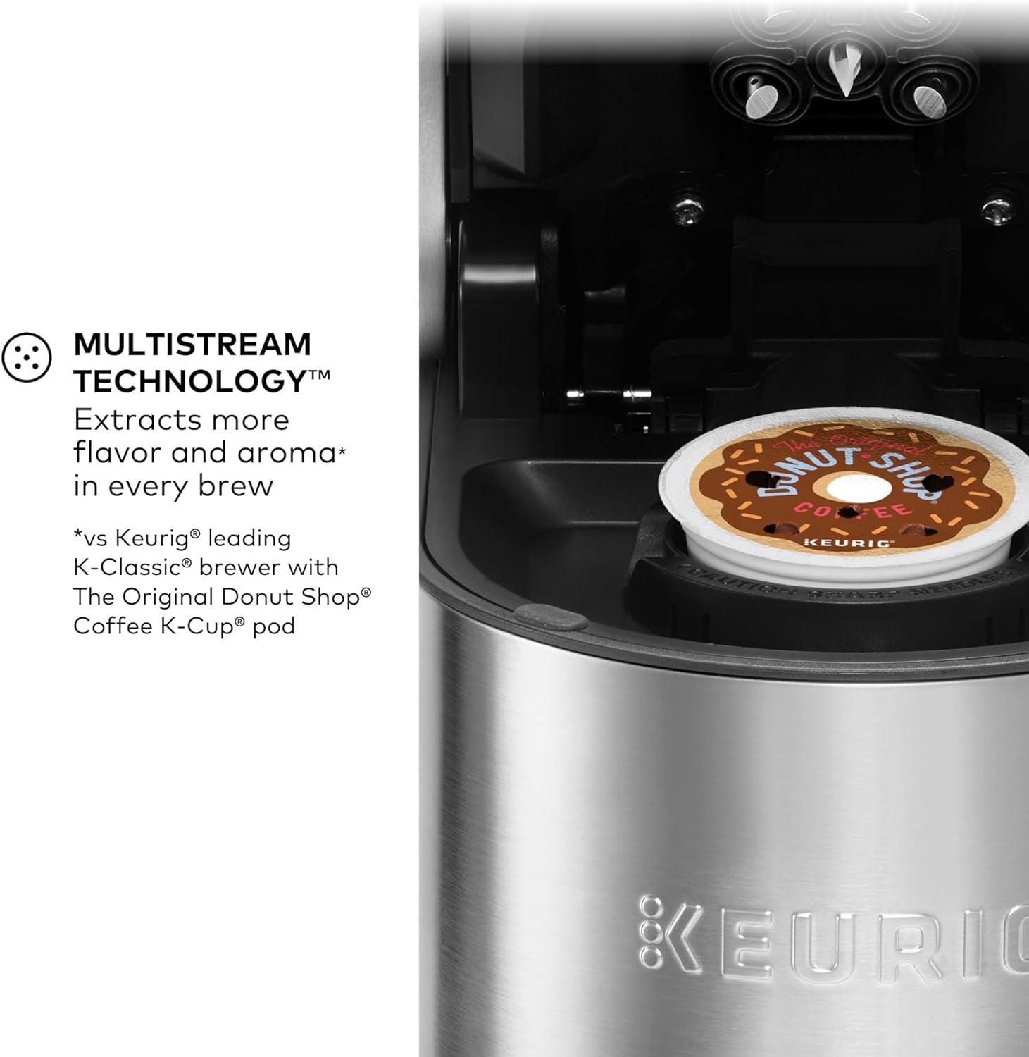 K-Supreme Plus Coffee Maker, Single Serve K-Cup Pod Coffee Maker, Multistream Technology Coffee Maker, Stainless Steel Coffee Maker